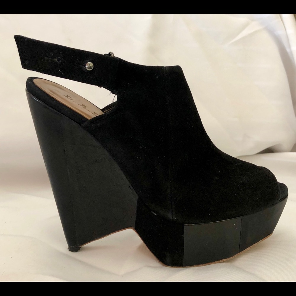 L.A.M.B. “guru” Platform Open-Toe Wedge